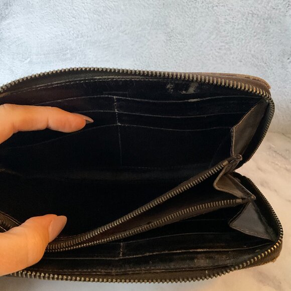 Fendi Zucca Brown Tan Zip Around Long Wallet - Picture 10 of 12